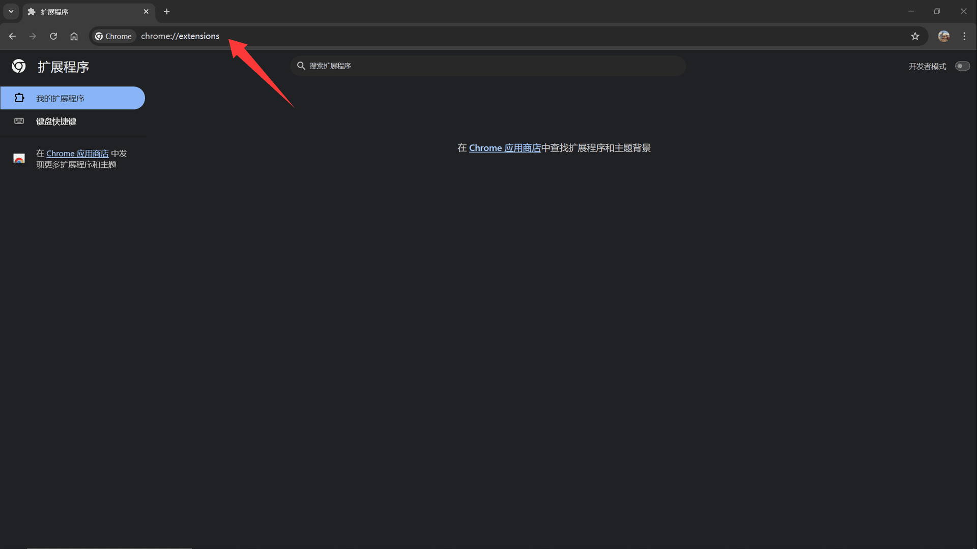 打开扩展管理页面